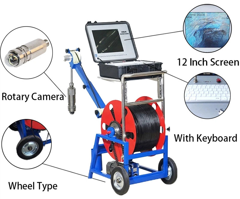 proses penggunaan kamera sumur bor saat inspeksi sumur air