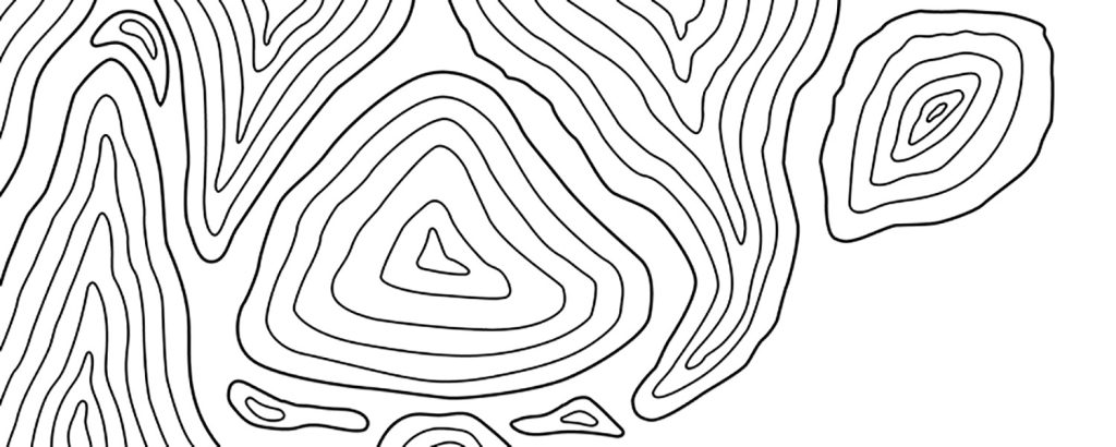 diagram garis kontur pada peta topografi yang menunjukkan perbedaan elevasi wilayah