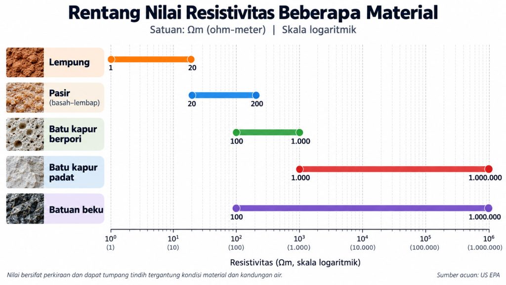nilai resistivitas tanah dan batuan